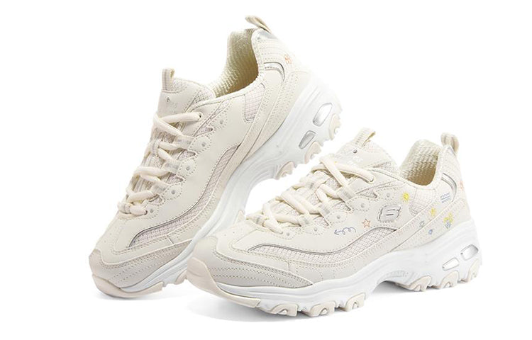 (WMNS) Skechers D'Lites 1.0 'White' 896155-OFWT