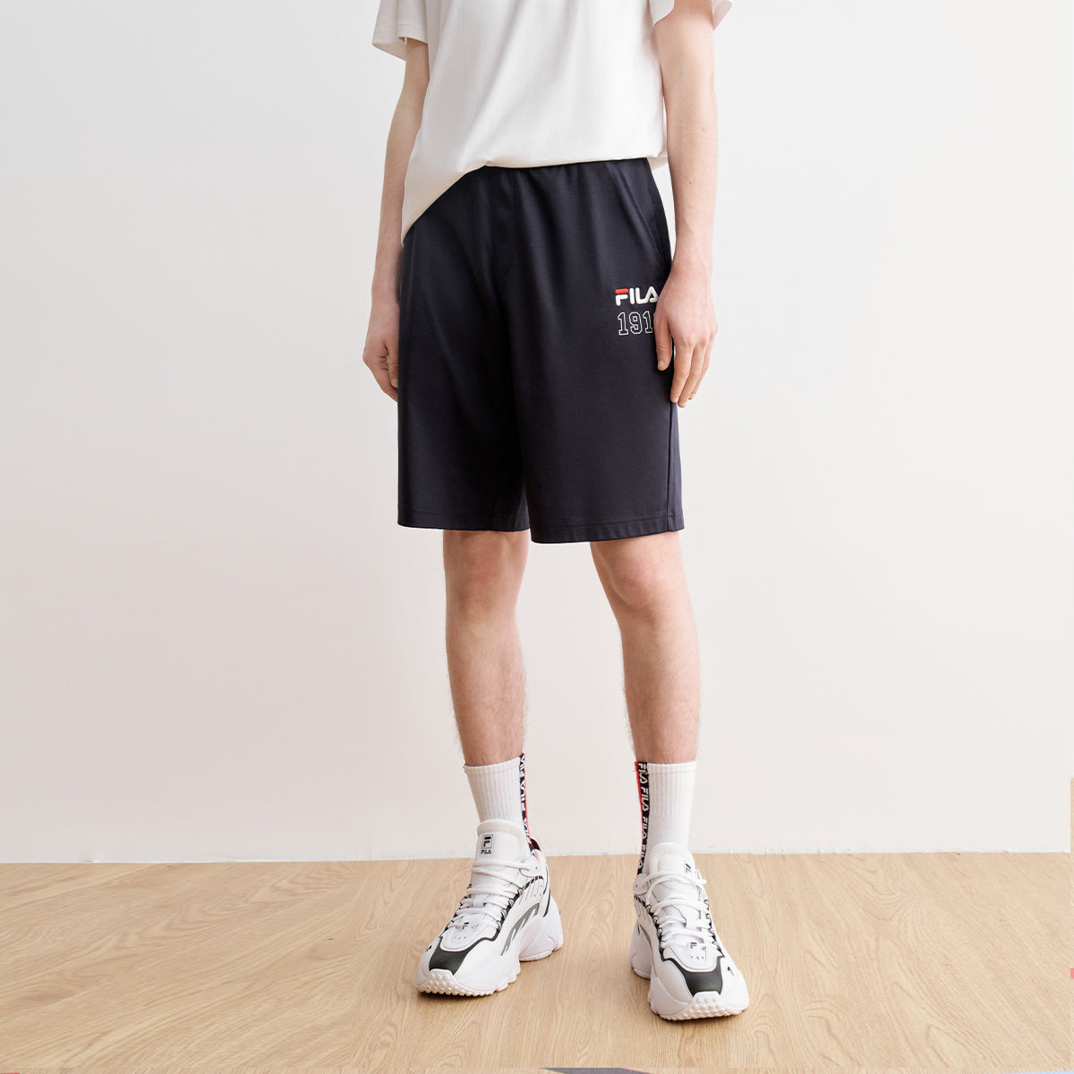 FILA Knit Loose Casual Outdoor Sports Shorts Blue F11M028618F-NV