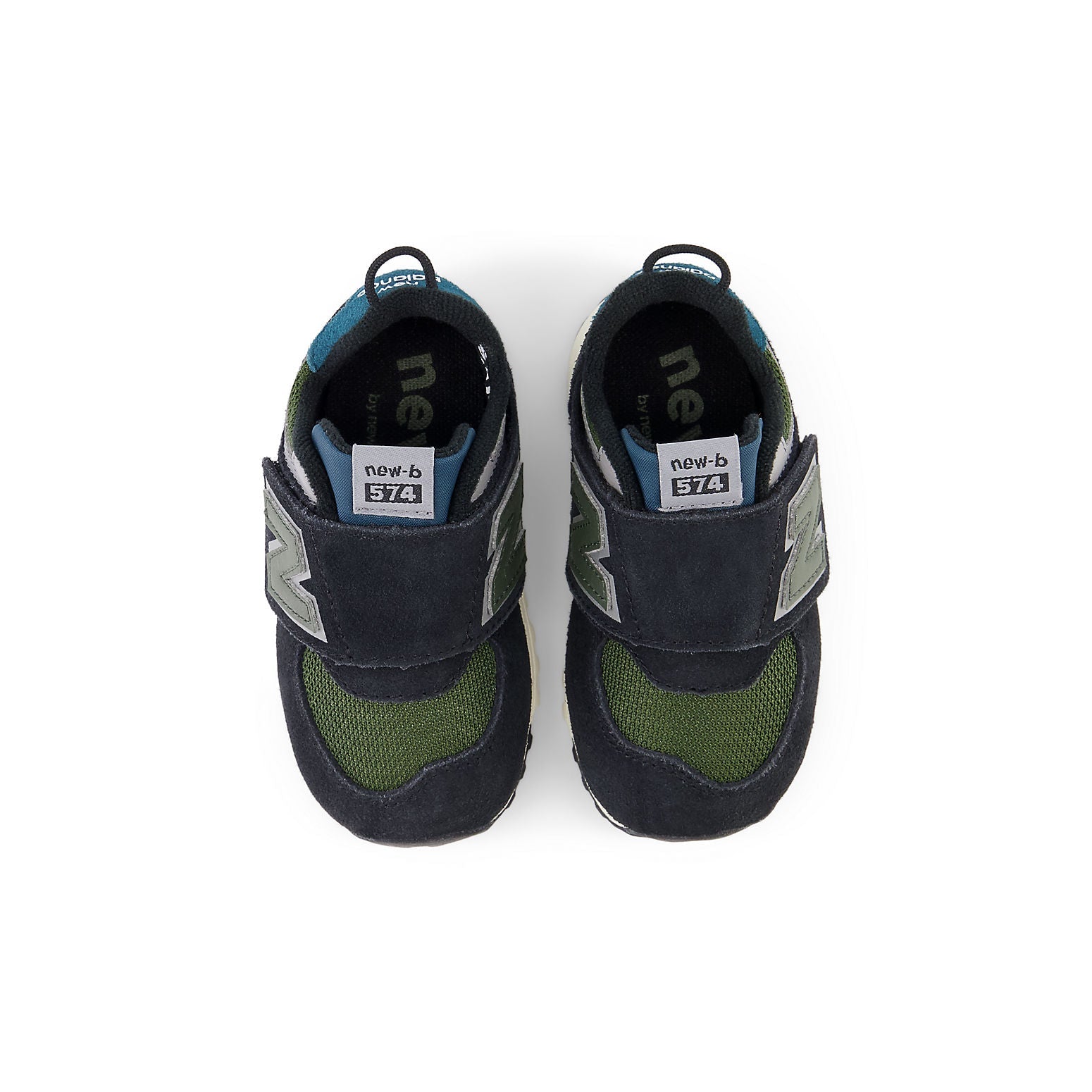 (TD) New Balance 574 Hook & Loop 'Black Kombu Green' NW574KBG