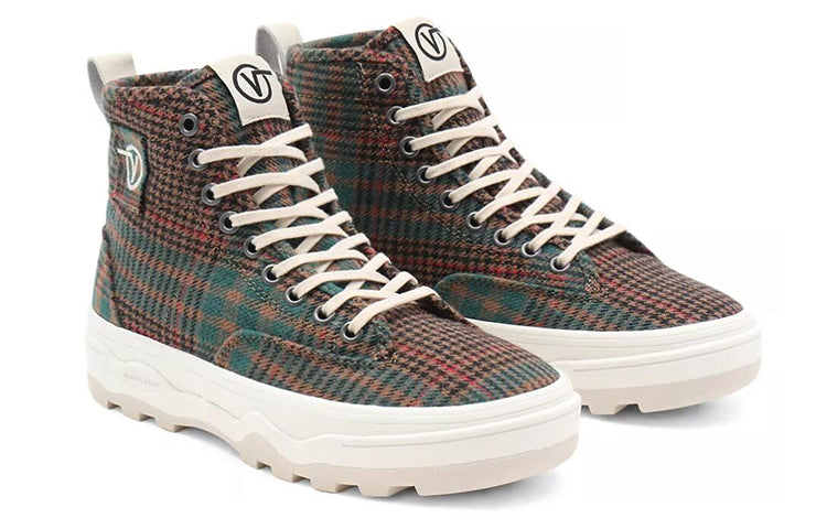 Vans Fuzzy Plaid Sentry Wc High-Top Sneakers Red/Green VN0A4P3KA0W