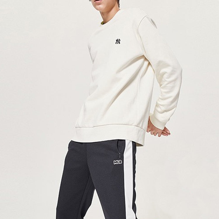 MLB New York Yankees Classic Loose Logo Round Neck Long Sleeves Unisex White 31MT02941-50I