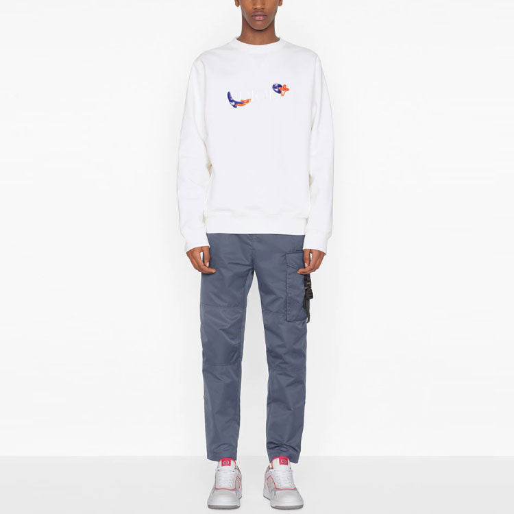 Men's DIOR x KENNY SCHARF Crossover FW21 Casual Long Sleeves Pullover White 193J687B0531-C084