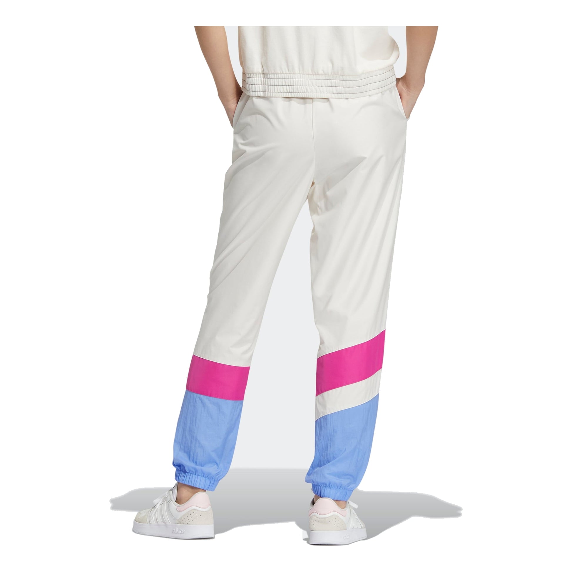 (WMNS) adidas Woven VBE Pants Asia Sizing 'White Pink' IA6747