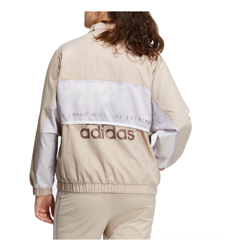 (WMNS) adidas Must Have Word Jacket Asia Sizing 'Beige' HY2878