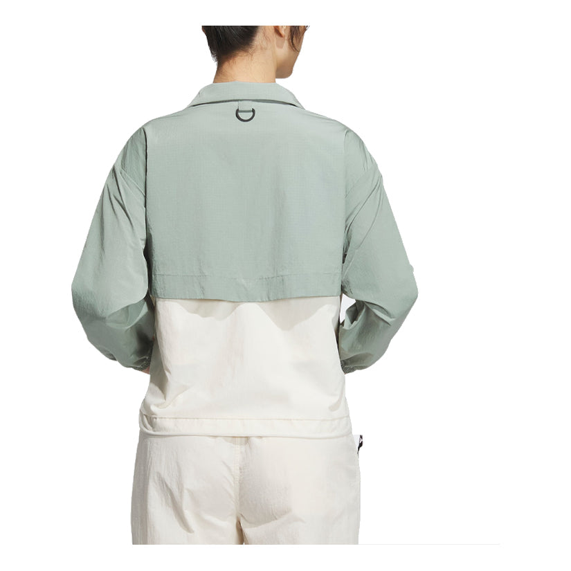 (WMNS) adidas Outdoor Windbreaker Asia Sizing 'White Green' IK8618