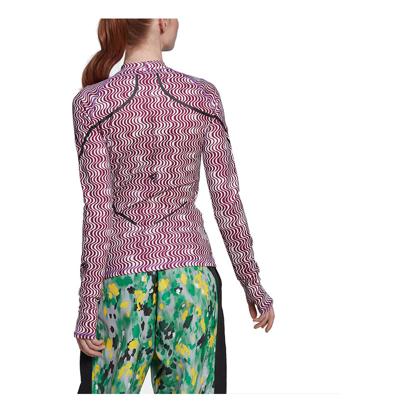 (WMNS) adidas by Stella McCartney TruePurpose Printed Long Sleeve Asia Sizing 'Purple Black' HI6038