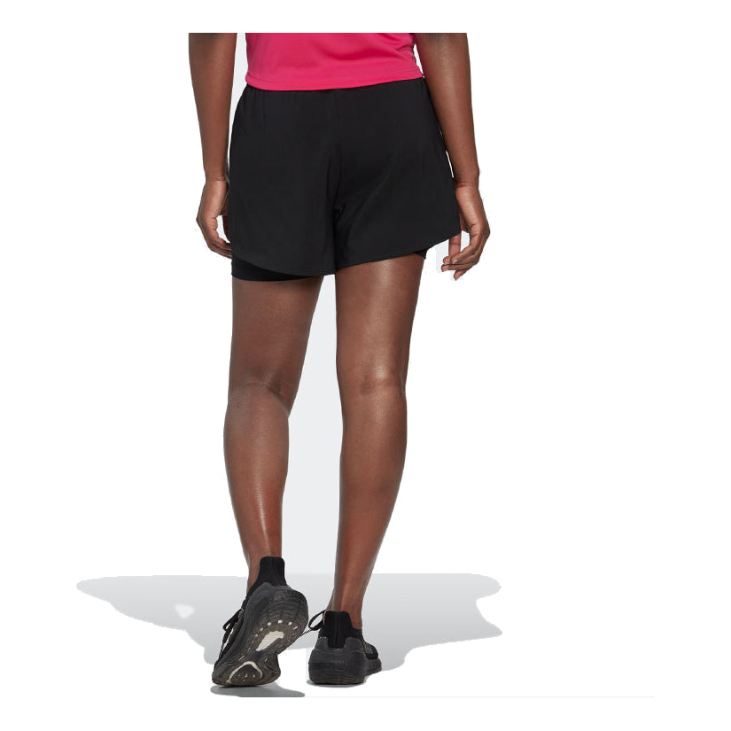 (WMNS) adidas AEROREADY Made for Training Minimal Two-in-One Shorts Asia Sizing 'Black' HN1044