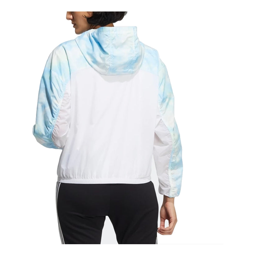 (WMNS) adidas Met Aop Windbreaker Asia Sizing 'Blue' HI6828