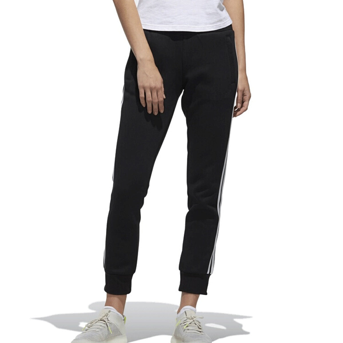 (WMNS) adidas Sports Tapered Pants Asia Sizing 'Black White' DW5728
