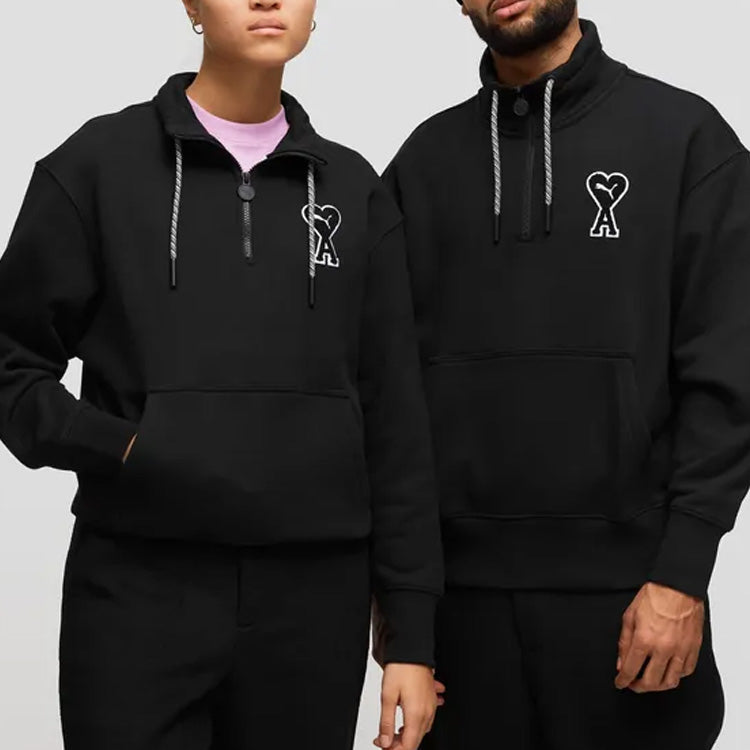 PUMA X Ami Half Zip Sweatshirt 'Black' 535993-01
