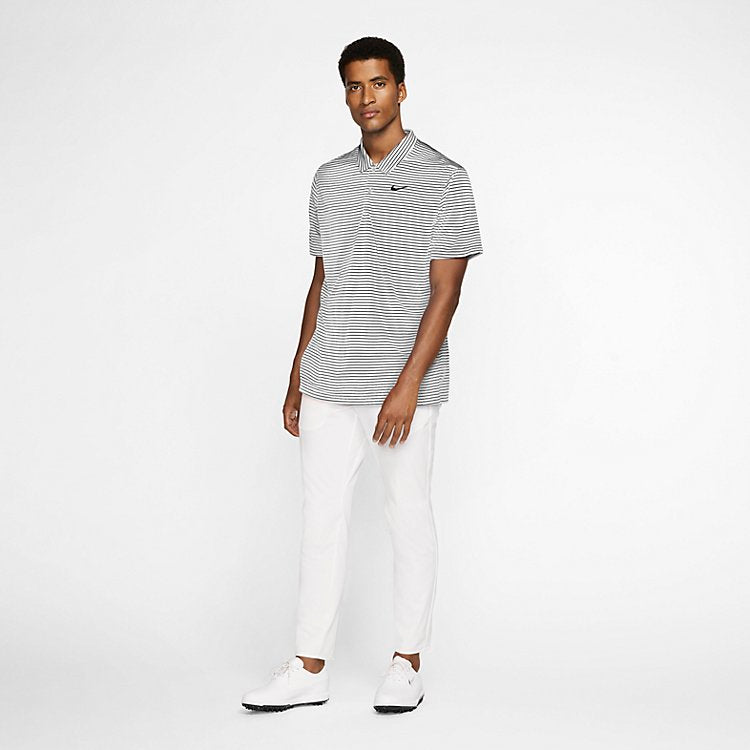 Nike Dri-fit Striped Golf Polo Shirt 'White Black' AJ5482-100