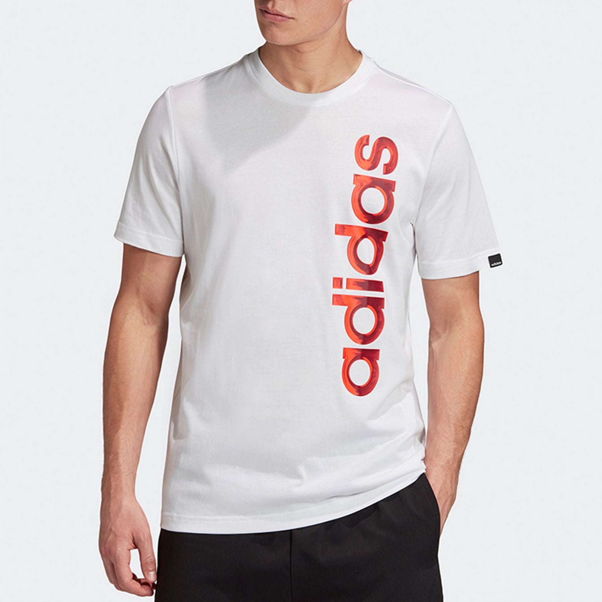 adidas Colorblock Logo Printing Sports Round Neck Short Sleeve White GD5912