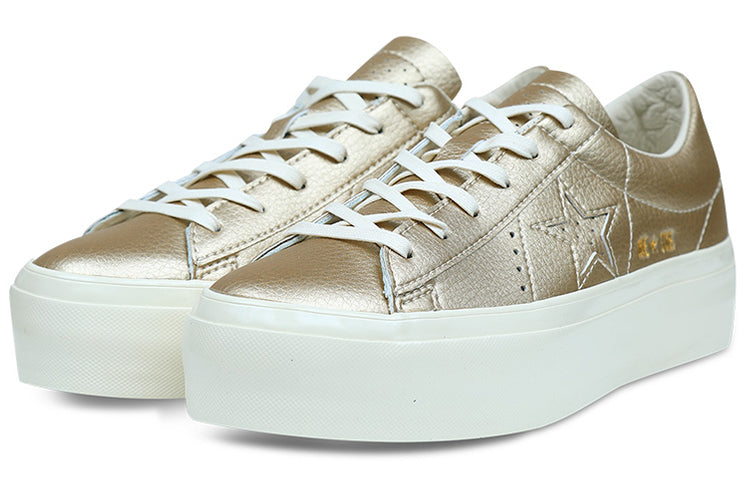 (WMNS) Converse One Star Platform Ox 'Light Gold' 559924C