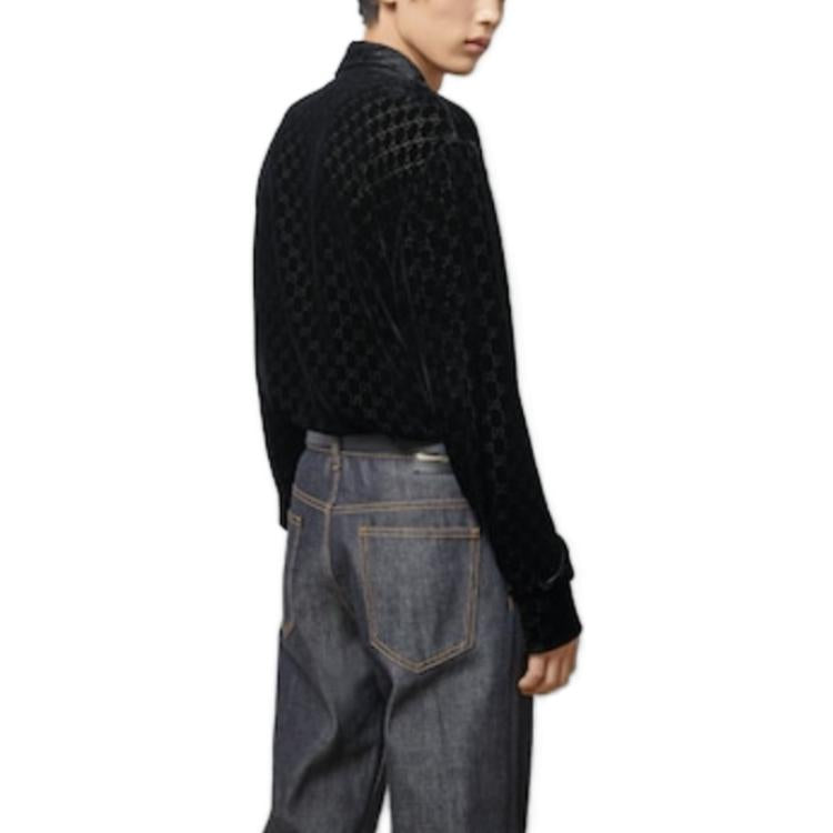 Gucci GG Velvet Oversized Shirt 'Black' 770263-ZAHGE-1000