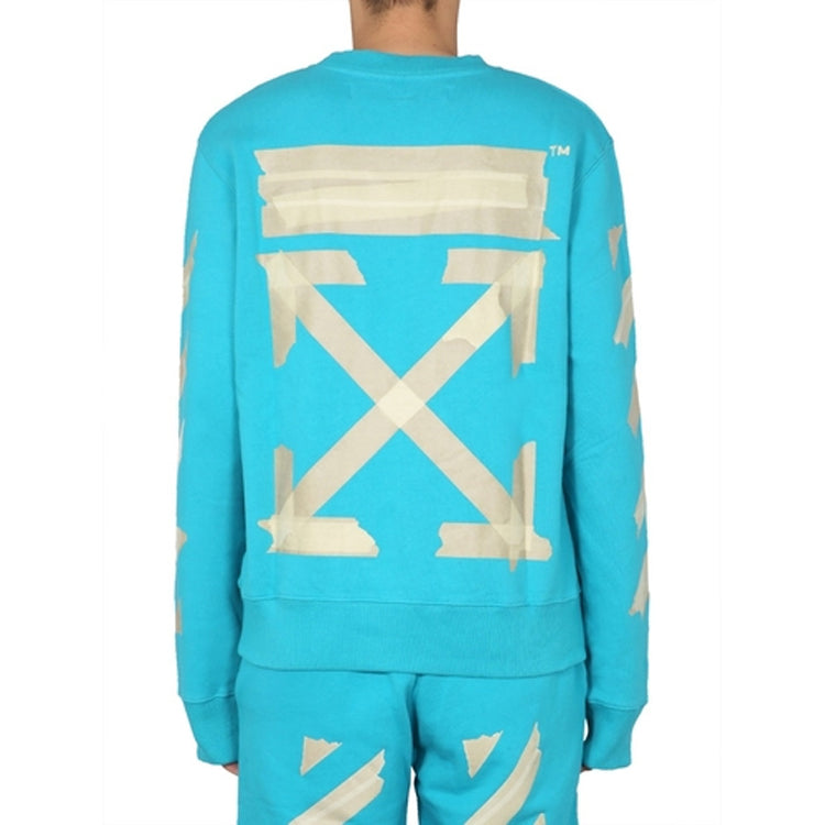 Off-White Tap Arrows Printing Sweater Men Blue OMBA025R20E300023948