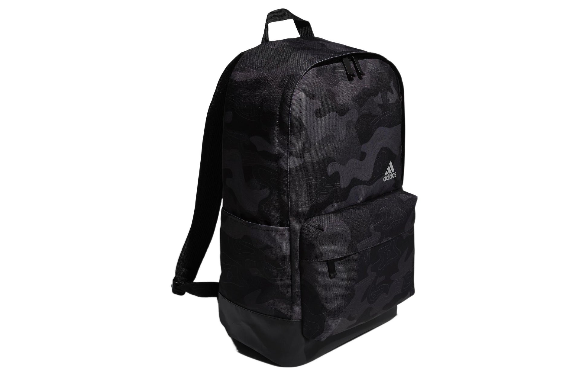 adidas Full Print Camouflage Printing Large Capacity schoolbag backpack Unisex Black Gray FM6896