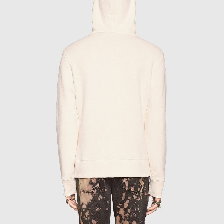 Gucci Vintage Double Ring Logo Printed Hooded Drawstring Sweatshirt Men's White 454585-X5J57-9541