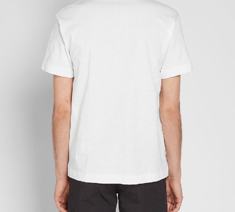 COMME des GARCONS PLAY Long Heart Printing Short Sleeve 'White Red' AZ-T224-051-1