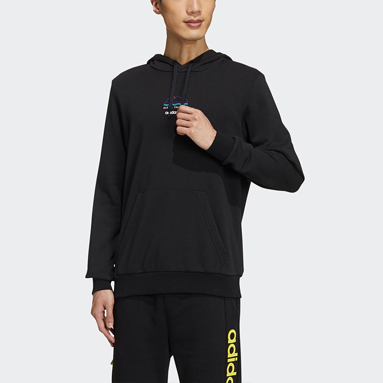 Men's adidas neo Favorites Pattern Printing Pullover Black GM2334