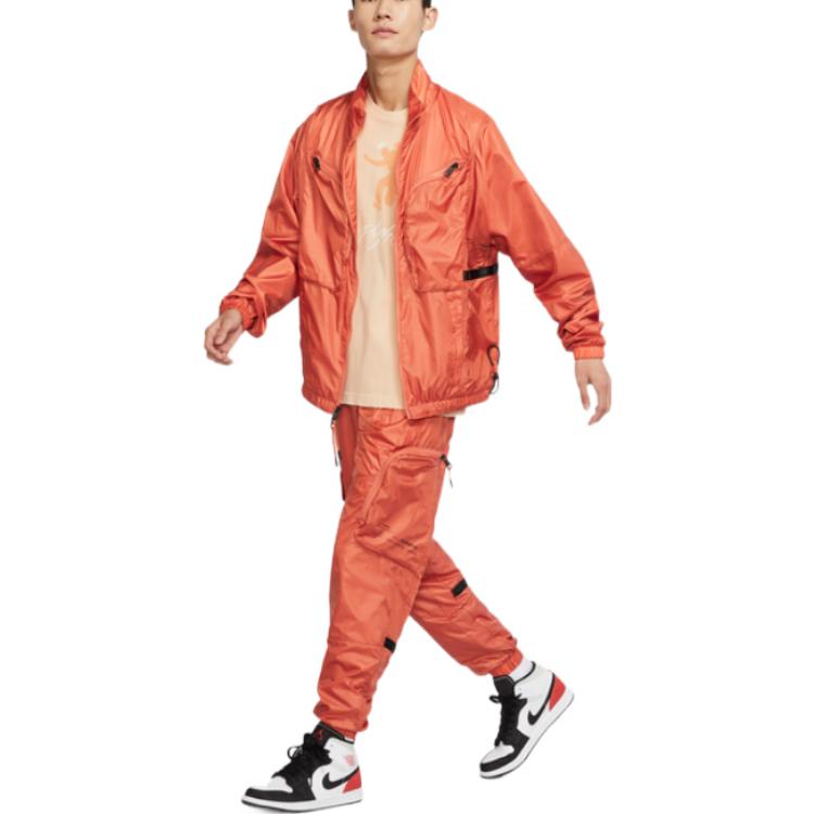 Men's Air Jordan Solid Color Big Pocket Breathable Woven Sports Pants/Trousers/Joggers Orange DM1866-872