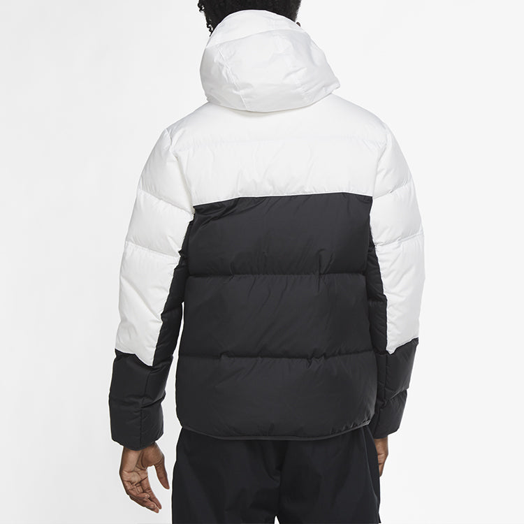 Nike Sportswear Down-Fill Windrunner hooded Stay Warm Splicing Casual Down Jacket White CU4405-100