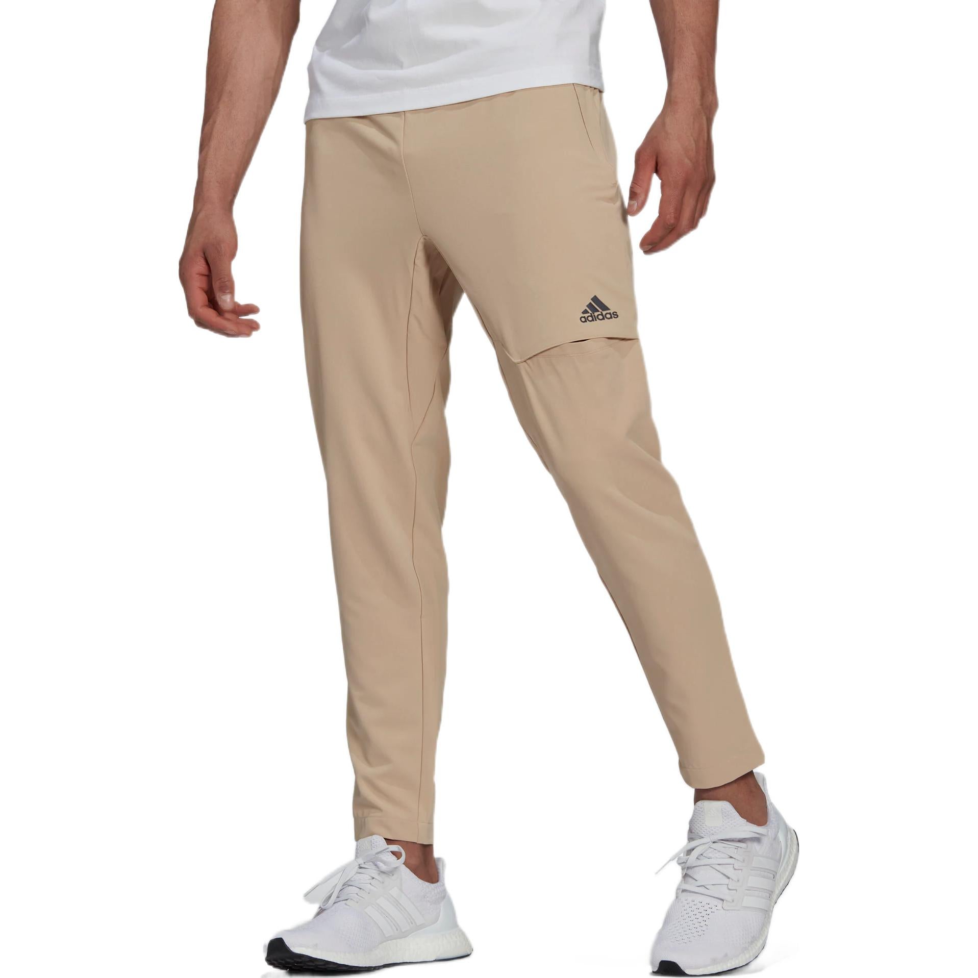 Men's adidas 4cmte Pant Solid Color Logo Printing Straight Slim Fit Sports Pants/Trousers/Joggers Light Brown HK4494