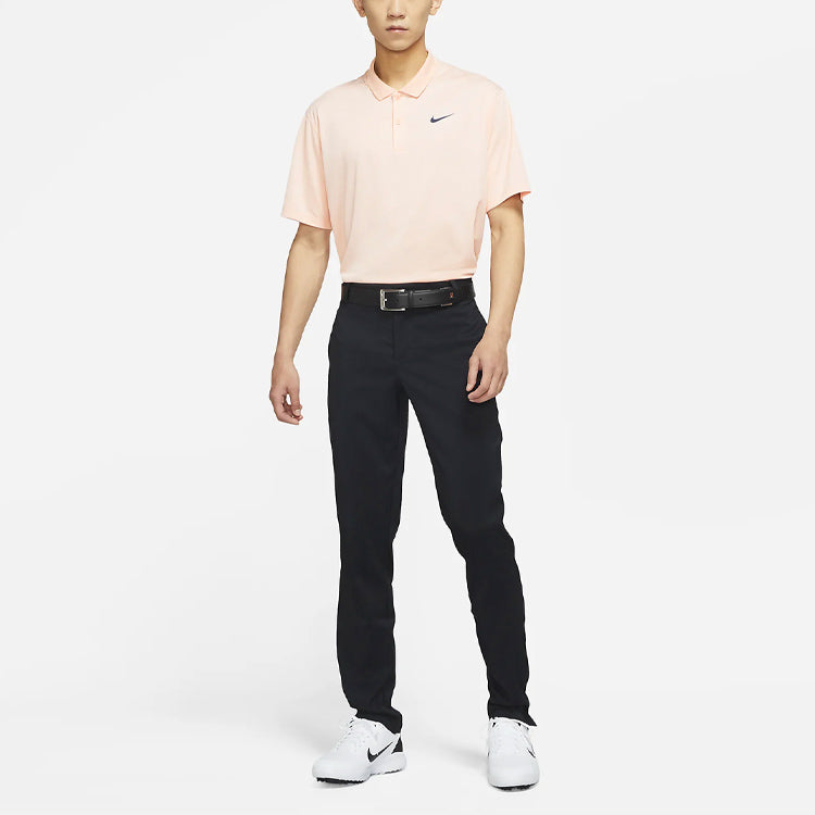 Nike Dri-FIT Victory Solid Color Logo Printing Quick Dry Breathable Short Sleeve Polo Shirt Orange Pink DH0823-800