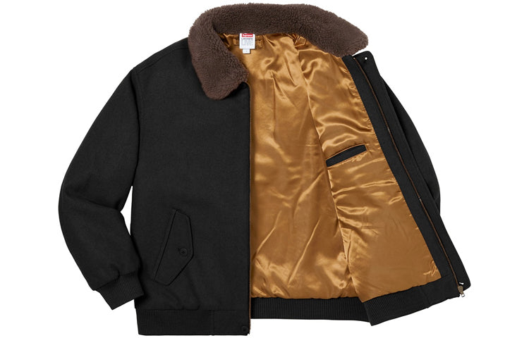 Supreme LACOSTE Wool Bomber Jacket 'Black' SUP-FW19-530