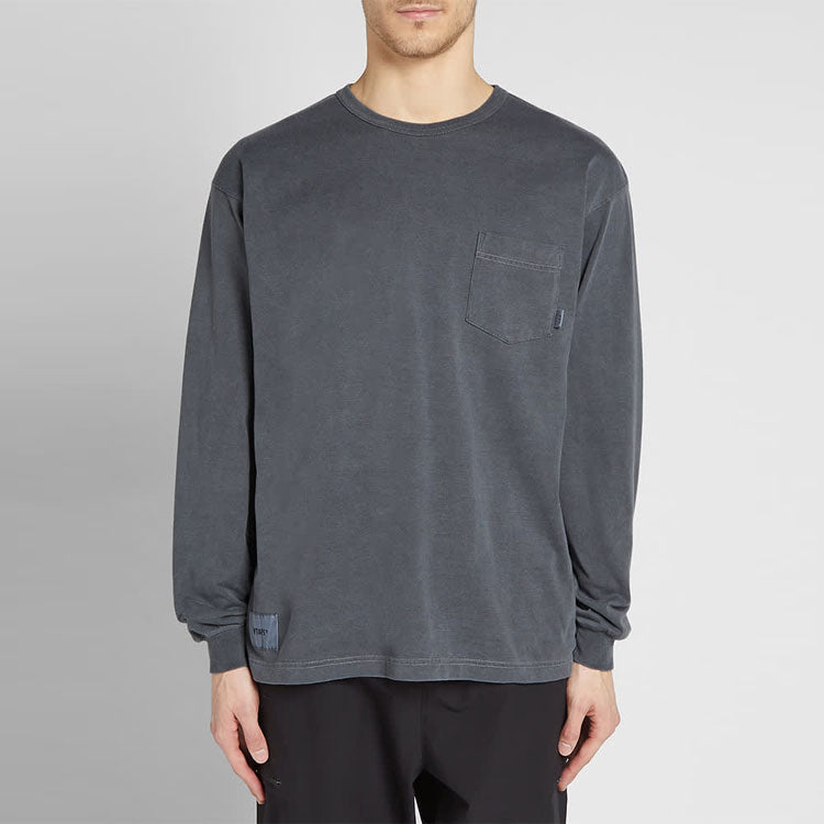 WTAPS Long Sleeve Blank 03 Round collar Long-sleeve Tee Unisex Grey/Black 192ATDT-CSM05-BK
