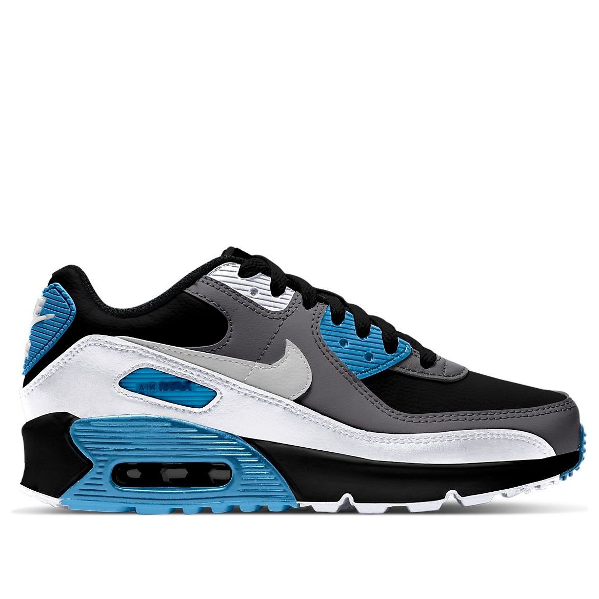 (GS) Nike Air Max 90 Leather 'Black Dark Grey' CD6864-005