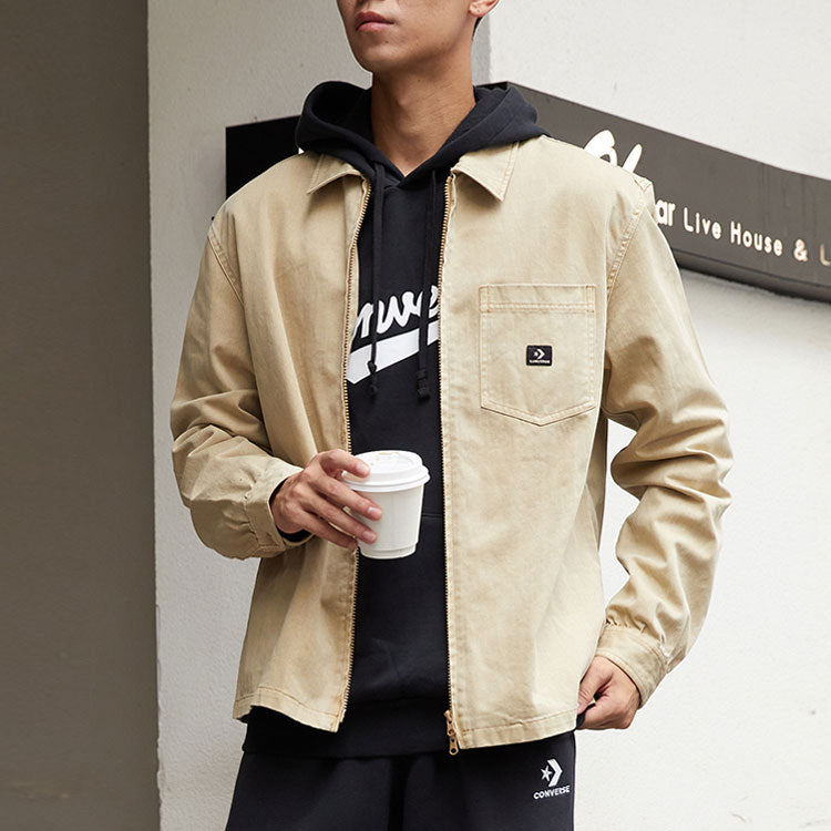 Converse Washed Canvas Full Zip Work Shirt Asia Sizing 'Nomad Khaki' 10022303-A01