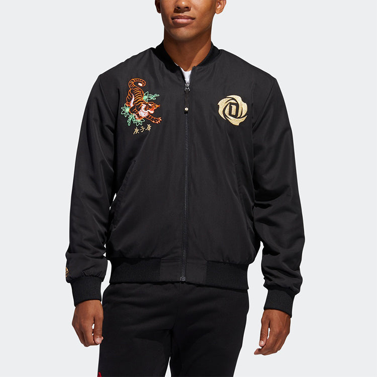 adidas Cny Rose Jkt Basketball Sports Jacket Black FP8202