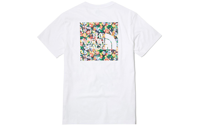 THE NORTH FACE Floral Logo Printing Short Sleeve Unisex White NT7UL14J