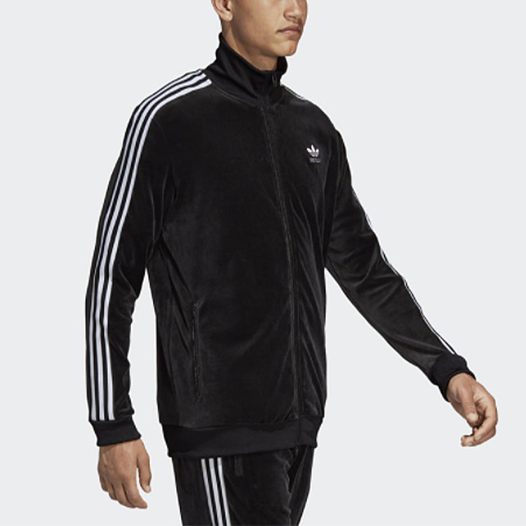 adidas originals Casual Sports Stand Collar Stripe Jacket Black DX3626