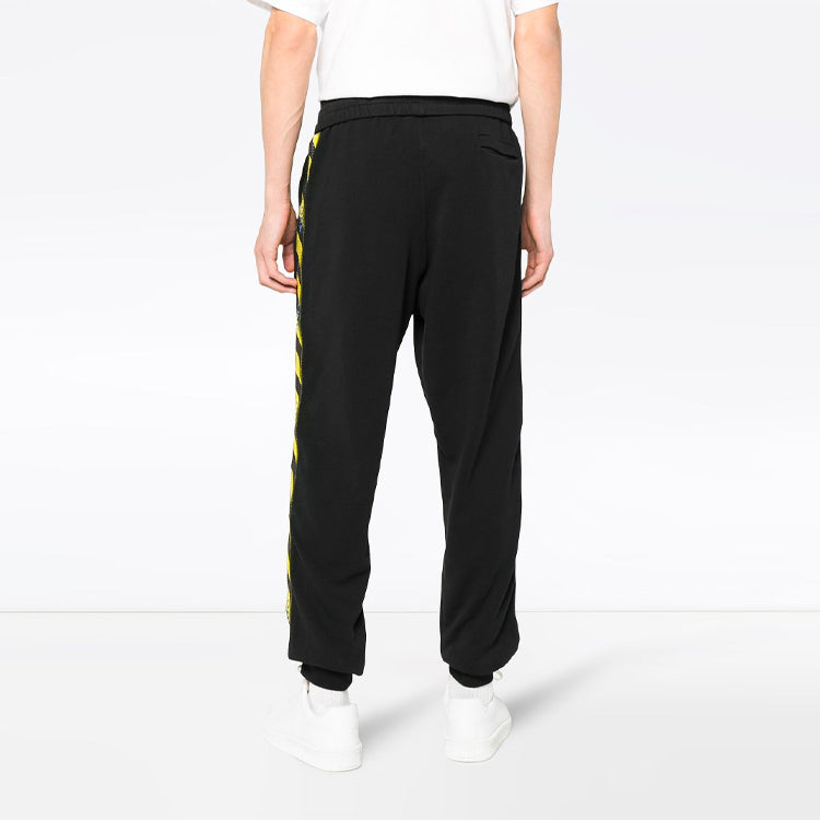 Off-White C/O Virgil Abloh Men's Black Tape Sweat Pants Black OMCH007S180030081000