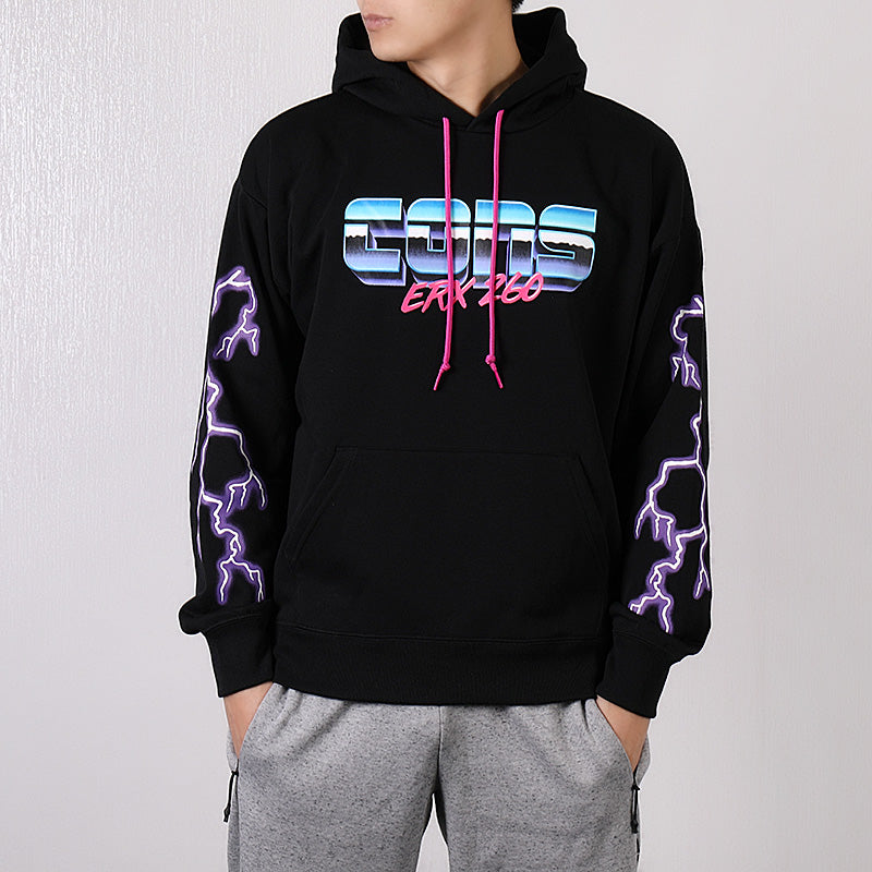 Men's Converse Flash Logo Printing Sports Fleece Lined Black 10017495-A01