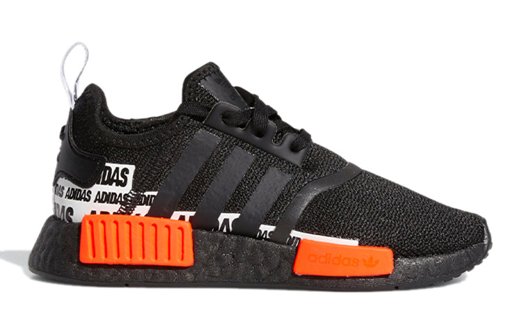 (GS) adidas NMD_R1 J 'Wordmark Heel Stripe - Black Solar Red' GX2554
