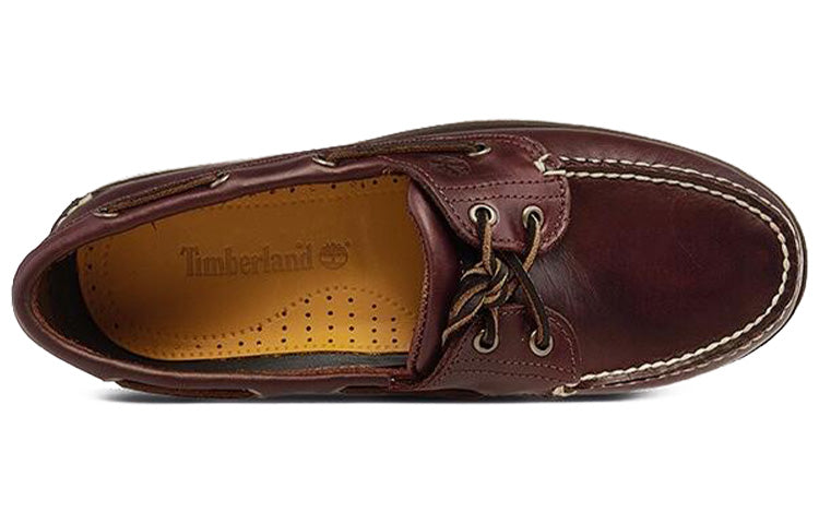 Timberland Leather Handmade Boat Shoes Brown 25077