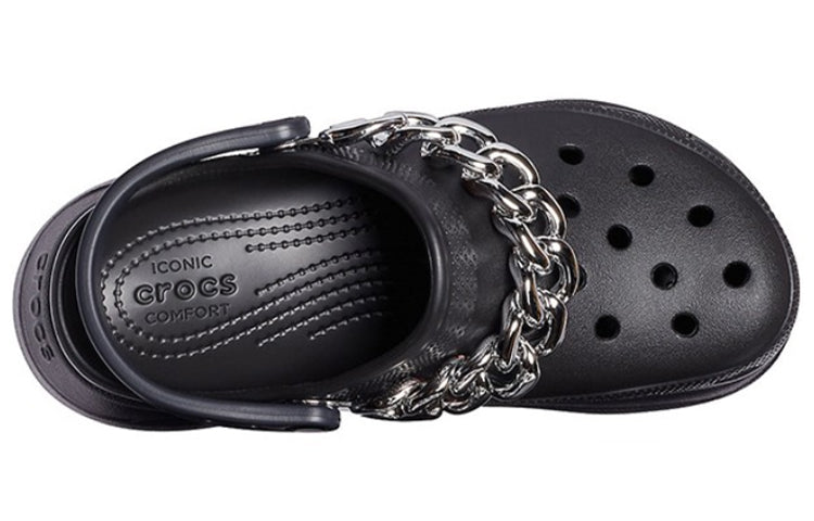 (WMNS) Crocs Classic Clog Retro Sandals Black Silver 206662-067