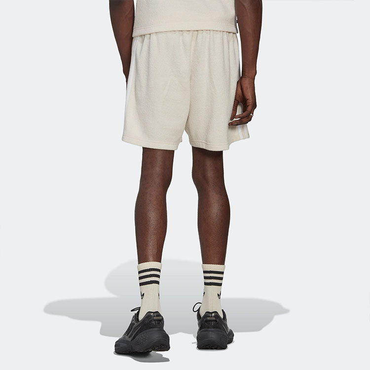 adidas originals Stripe Logo Casual Sports Shorts Beige IB7726