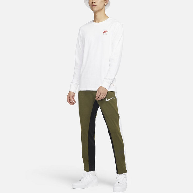 Men's Nike Sportswear Swoosh Contrast Color Stitching Knit Sports Pants/Trousers/Joggers Army Green DD5988-326