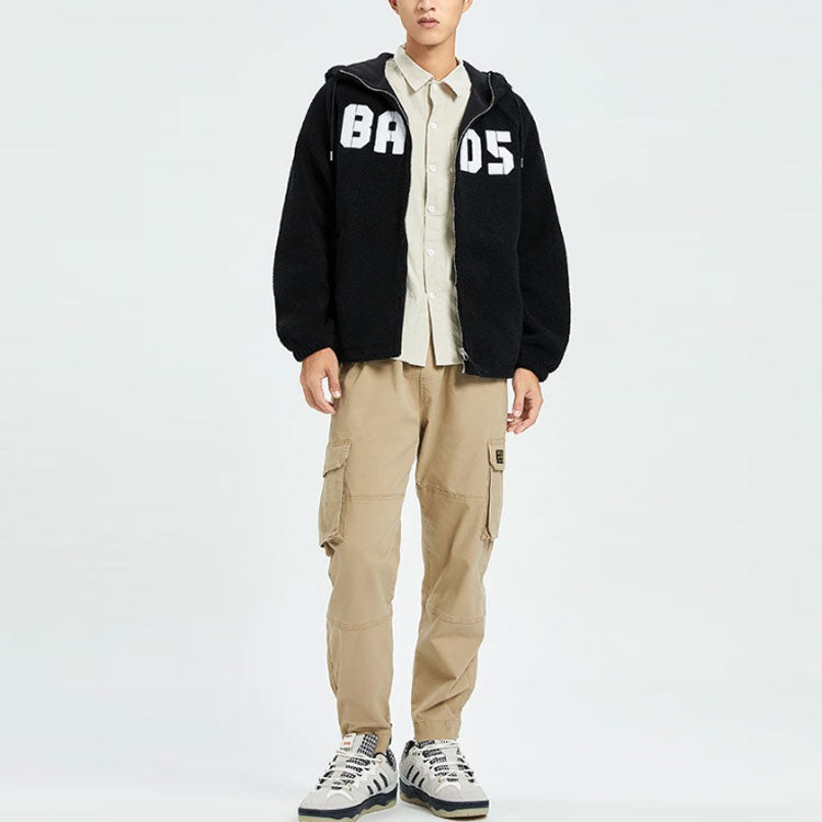 Li-Ning BadFive Logo Full Zip Hooded Jacket 'Black White' AFDR733-5