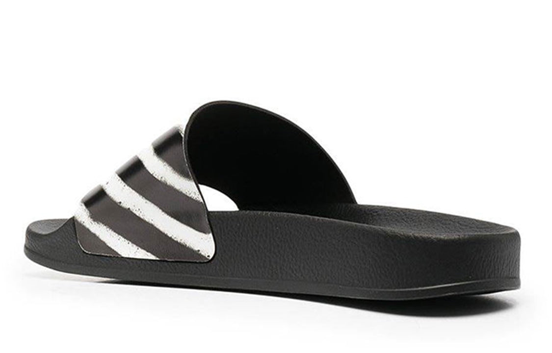 Off-White Sliders 'Spray Stripe - Black White' OMIC001R21MAT0041001