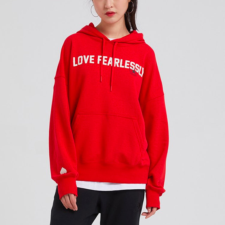(WMNS) Converse Love The Progress 2.0 Oversized Pullover Hoodie Asia Sizing 'Red' 10020734-A02