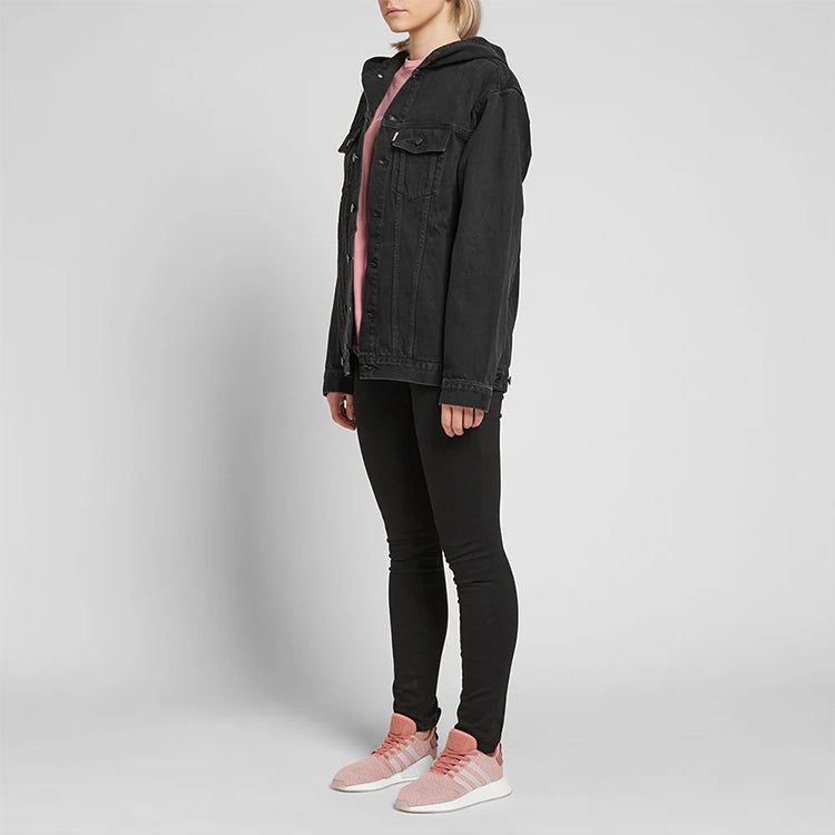 (WMNS) adidas x Naked Denim Hooded Jacket Black CY4788