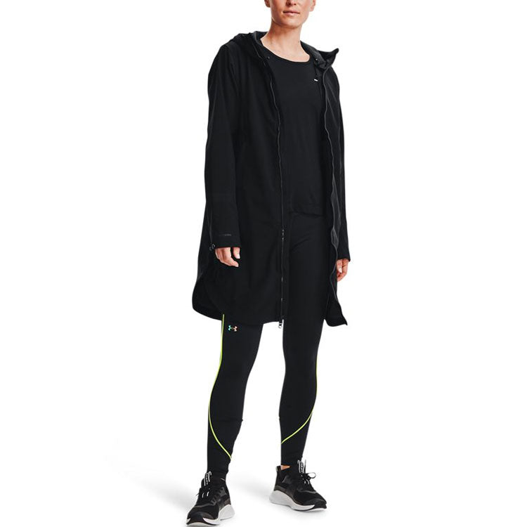 (WMNS) Under Armour Rush Shell Casual Mid-Length Hooded Jacket 'Black' 1364906-001