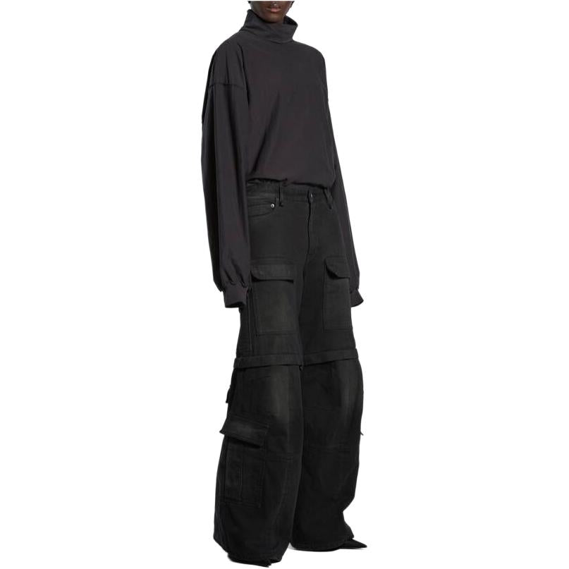 (WMNS) Balenciaga Flared Cargo Pants 'Black' 783694TNW111672