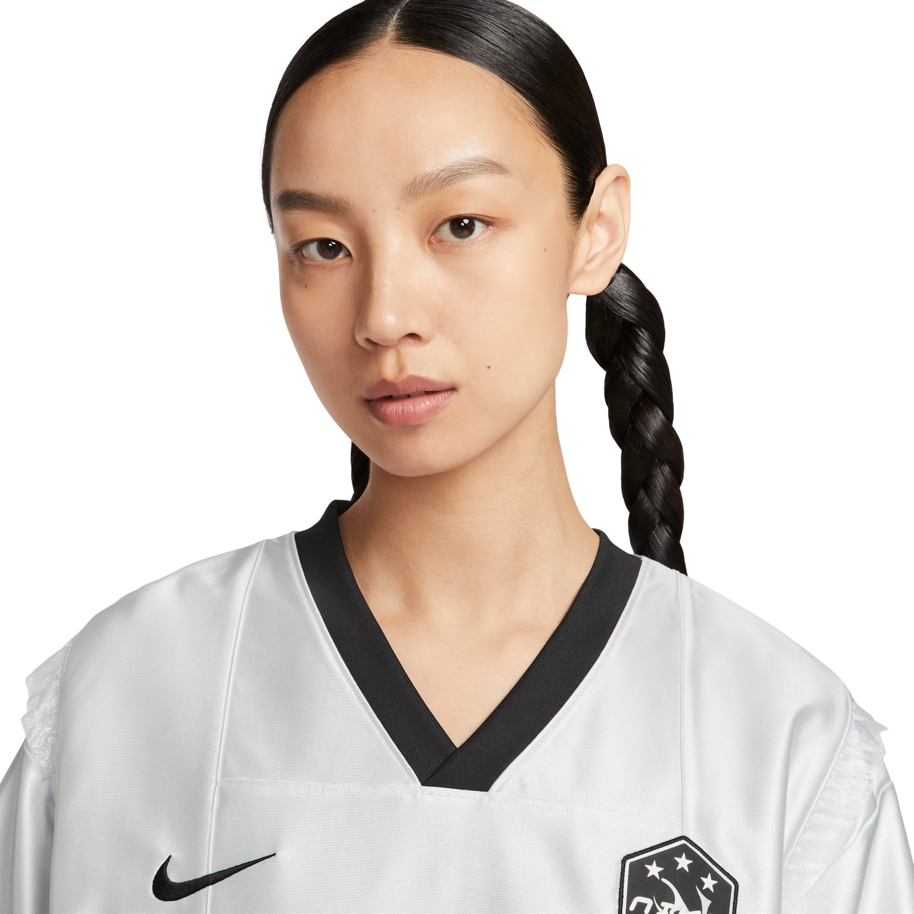 (WMNS) Nike Short-Sleeved Patterned Knit Jersey Relaxed Fit 'Metallic Silver' II1939-095