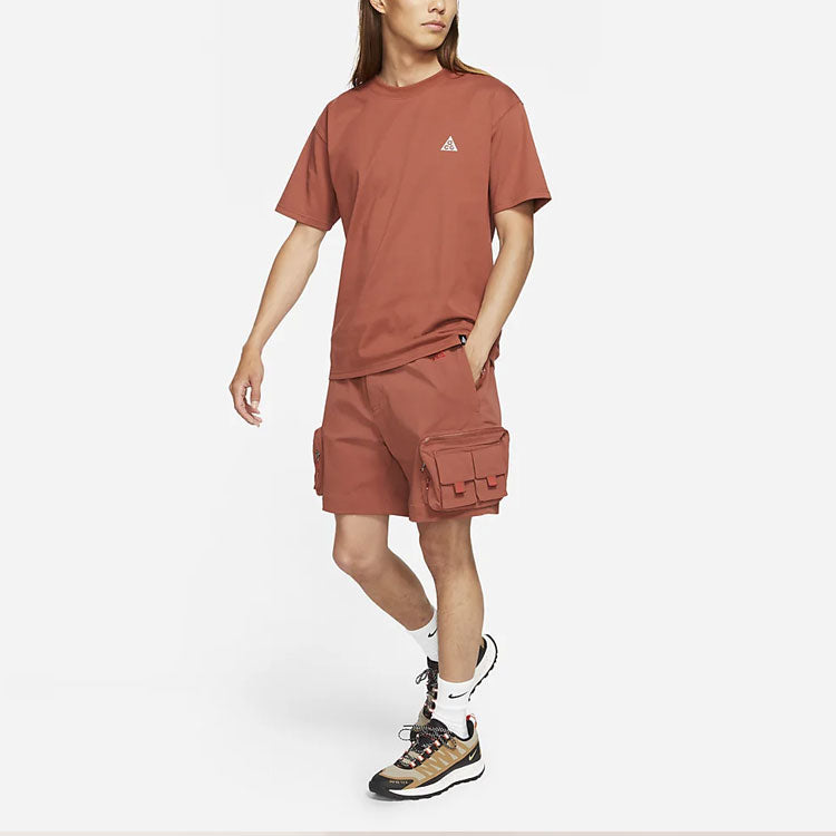 Nike ACG Embroidered Logo Lacing waterproof Multiple Pockets Shorts Red DH8348-670