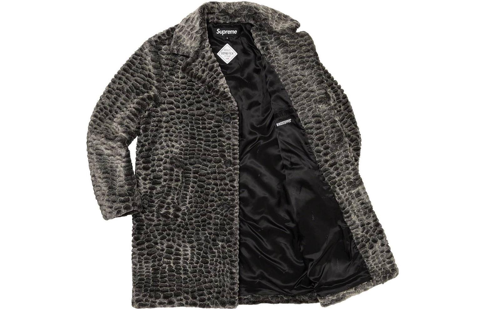 Supreme SS23 Week 2 Croc Faux Fur Overcoat 'Black' SUP-SS23-071